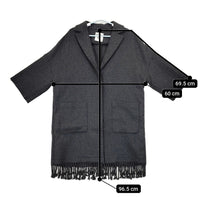 semi couture フリンジ ウール サイズM コート グレー レディース セミクチュール【中古】5-1007A◆