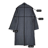 homspun コットンリネン ローブ 201-0100 チェック ベルト付き コート ネイビー レディース ホームスパン【中古】5-0810M∞