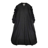 HERENCIA ラッフルバルーンスリーブ ツイルブラウスドレス 定価28380円 H323161 ワンピース ブラック レディース ヘレンチア【中古】5-1124M∞