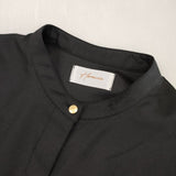 HERENCIA ラッフルバルーンスリーブ ツイルブラウスドレス 定価28380円 H323161 ワンピース ブラック レディース ヘレンチア【中古】5-1124M∞