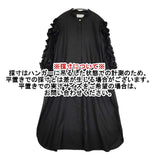 HERENCIA ラッフルバルーンスリーブ ツイルブラウスドレス 定価28380円 H323161 ワンピース ブラック レディース ヘレンチア【中古】5-1124M∞