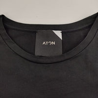 ATON Suvin 60/2 round hem t-shirt KKAGBW0016 半袖Ｔシャツ カットソー ブラック レディース エイトン【中古】5-0706S∞
