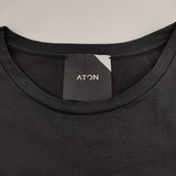 ATON Suvin 60/2 round hem t-shirt KKAGBW0016 半袖Ｔシャツ カットソー ブラック レディース エイトン【中古】5-0706S∞