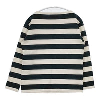 SAINT JAMES ワイドボーダー ウェッソン バスクシャツ T1 長袖Ｔシャツ カットソー ロンＴ キナリ グリーン レディース セントジェームス【中古】5-0810M∞
