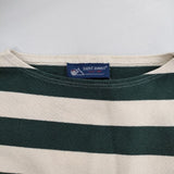 SAINT JAMES ワイドボーダー ウェッソン バスクシャツ T1 長袖Ｔシャツ カットソー ロンＴ キナリ グリーン レディース セントジェームス【中古】5-0810M∞