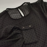 Graphpaper ドット柄 GL191-50076 シアー ブラウス シャツ ブラック レディース グラフペーパー【中古】5-0810M∞