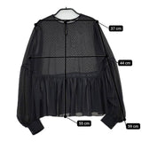 Graphpaper ドット柄 GL191-50076 シアー ブラウス シャツ ブラック レディース グラフペーパー【中古】5-0810M∞