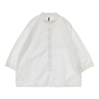 native village スタンドカラー ハーフボタン プルオーバー コットン ブラウス シャツ ホワイト レディース ネイティブヴィレッジ【中古】5-0810M∞