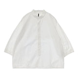 native village スタンドカラー ハーフボタン プルオーバー コットン ブラウス シャツ ホワイト レディース ネイティブヴィレッジ【中古】5-0810M∞