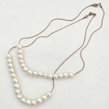 Aoki Yuri コットンパール 2連 2セット ネックレス ベージュ ゴールド レディース アオキユリ【中古】5-0630G∞