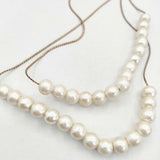 Aoki Yuri コットンパール 2連 2セット ネックレス ベージュ ゴールド レディース アオキユリ【中古】5-0630G∞