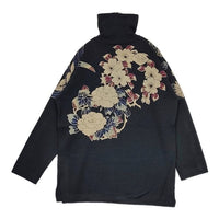KENZO 花柄 ヴィンテージ ウール セーター ニット 90's エルカ期 ブラック メンズ ケンゾー【中古】5-1009T∞