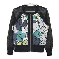 Paul Smith リバーシブル フラワープリント リネン混 ジャケット ブルゾン ブラック レディース ポール・スミス【中古】5-0609M∞