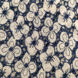 Sybilla 花柄 レース 総柄 ノースリーブドレス 刺繍 シルク ワンピース ベージュ ネイビー レディース シビラ【中古】5-0706S∞