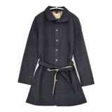 Pal'las Palace 裏地チェック ベルト付き チェック コート 濃紺 ネイビー レディース パラスパレス【中古】5-0810M∞