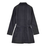 Pal'las Palace 裏地チェック ベルト付き チェック コート 濃紺 ネイビー レディース パラスパレス【中古】5-0810M∞