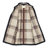 Pal'las Palace 裏地チェック ベルト付き チェック コート 濃紺 ネイビー レディース パラスパレス【中古】5-0810M∞