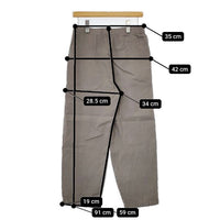 evam eva wide pants ワイドパンツ 定価30800円 E223T087 リネンコットンウール パンツ 22AW グレー レディース エヴァムエヴァ【中古】5-0818M∞