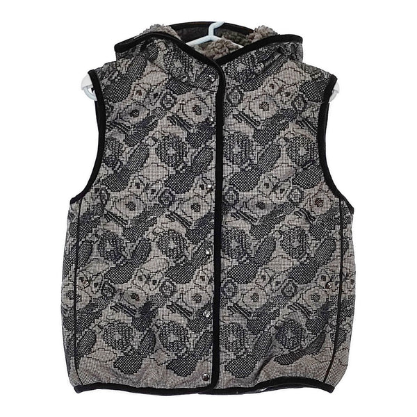 mina perhonen aca2406 stitch garden サイズ38 定価143000円 ダウンベスト 24AW グレー ブラック レディース ミナペルホネン【中古】5-0429T♪
