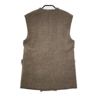 allureville ノンウールツイードジレ 定価38500円 202220 フリンジ ベスト 2022SS ベージュ ブラック レディース アルアバイル【中古】5-0707M△