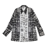 JOURNAL STANDARD ヘリテージプリントシャツ 定価20900円 オーバーサイズ 長袖シャツ 23AW ブラック ホワイト レディース ジャーナルスタンダード【中古】5-0730M∞