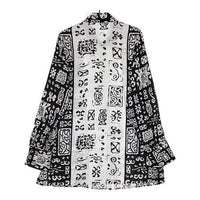 JOURNAL STANDARD ヘリテージプリントシャツ 定価20900円 オーバーサイズ 長袖シャツ 23AW ブラック ホワイト レディース ジャーナルスタンダード【中古】5-0730M∞