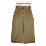 MHL. 595-4143505 CRISP COTTON PLAINWEAVE ベルト付き コットン パンツ 24SS カーキ レディース エムエイチエル【中古】5-0730G∞