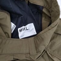MHL. 595-4143505 CRISP COTTON PLAINWEAVE ベルト付き コットン パンツ 24SS カーキ レディース エムエイチエル【中古】5-0730G∞