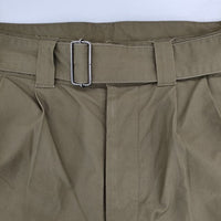 MHL. 595-4143505 CRISP COTTON PLAINWEAVE ベルト付き コットン パンツ 24SS カーキ レディース エムエイチエル【中古】5-0730G∞