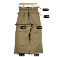 MHL. 595-4143505 CRISP COTTON PLAINWEAVE ベルト付き コットン パンツ 24SS カーキ レディース エムエイチエル【中古】5-0730G∞