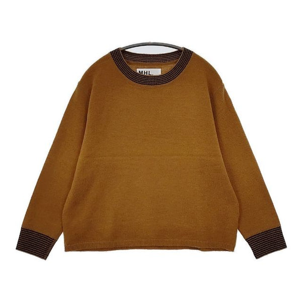 MHL. 595-4263550 WASHABLE DRY WOOL ウール セーター ニット 24AW ブラウン レディース エムエイチエル【中古】5-0906T∞