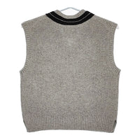 MHL. 595-4261501 TOUGH WOOL RIB サイズ2 ウールVネックニット ベスト 24AW グレー レディース エムエイチエル【中古】5-0429T♪