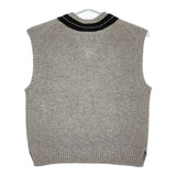 MHL. 595-4261501 TOUGH WOOL RIB サイズ2 ウールVネックニット ベスト 24AW グレー レディース エムエイチエル【中古】5-0429T♪