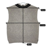 MHL. 595-4261501 TOUGH WOOL RIB サイズ2 ウールVネックニット ベスト 24AW グレー レディース エムエイチエル【中古】5-0429T♪