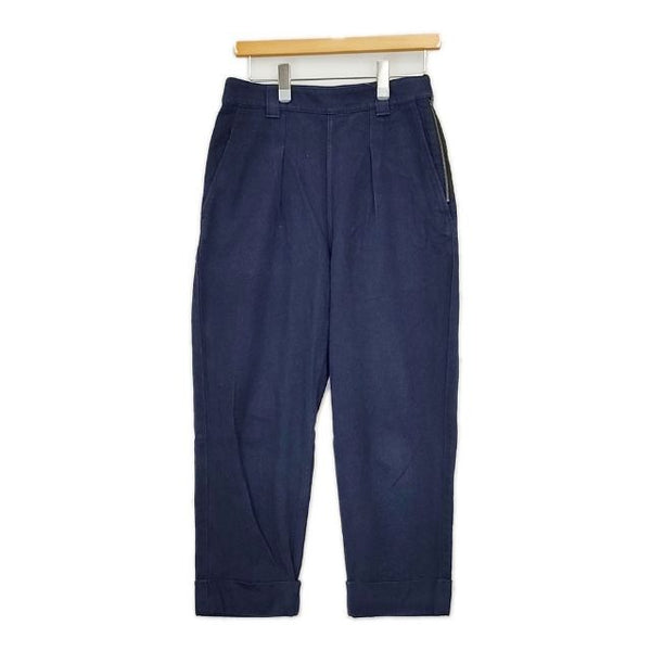 MHL. 595-2143506 WORN LINEN COTTON DRILL デニムパンツ ネイビー レディース エムエイチエル【中古】5-0730G∞