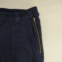 MHL. 595-2143506 WORN LINEN COTTON DRILL デニムパンツ ネイビー レディース エムエイチエル【中古】5-0730G∞