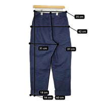 MHL. 595-2143506 WORN LINEN COTTON DRILL デニムパンツ ネイビー レディース エムエイチエル【中古】5-0730G∞