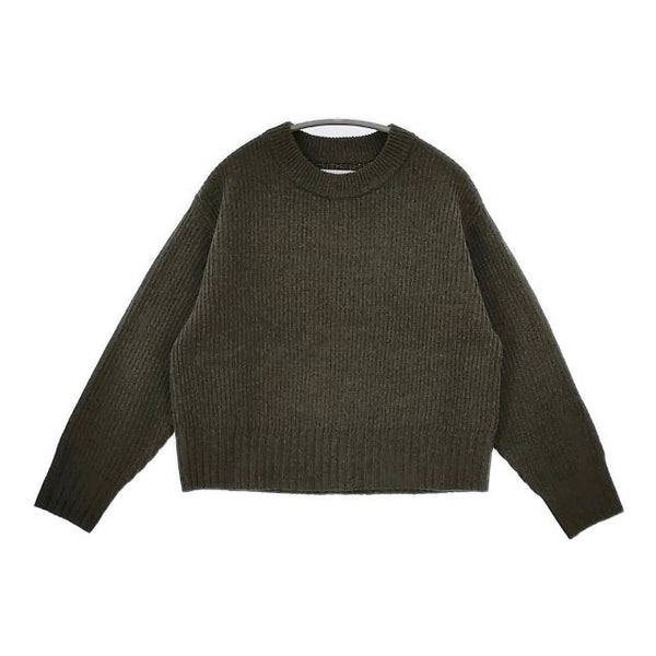 MHL. 595-2263505 FINE SHETLAND ウール セーター ニット 22AW カーキ レディース エムエイチエル【中古】5-0818T∞
