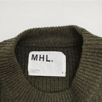 MHL. 595-2263505 FINE SHETLAND ウール セーター ニット 22AW カーキ レディース エムエイチエル【中古】5-0818T∞