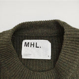 MHL. 595-2263505 FINE SHETLAND ウール セーター ニット 22AW カーキ レディース エムエイチエル【中古】5-0818T∞
