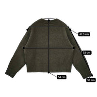 MHL. 595-2263505 FINE SHETLAND ウール セーター ニット 22AW カーキ レディース エムエイチエル【中古】5-0818T∞