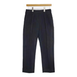 MARGARET HOWELL 578-7142013 COTTON LINEN OXFORD TROUSERS コットンリネン パンツ ネイビー レディース マーガレットハウエル【中古】5-0730M∞