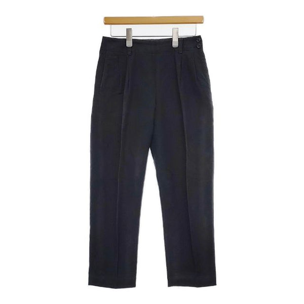 MARGARET HOWELL 578-7142013 COTTON LINEN OXFORD TROUSERS コットンリネン パンツ ネイビー レディース マーガレットハウエル【中古】5-0730M∞