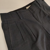 MARGARET HOWELL 578-7142013 COTTON LINEN OXFORD TROUSERS コットンリネン パンツ ネイビー レディース マーガレットハウエル【中古】5-0730M∞