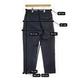MARGARET HOWELL 578-7142013 COTTON LINEN OXFORD TROUSERS コットンリネン パンツ ネイビー レディース マーガレットハウエル【中古】5-0730M∞
