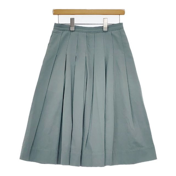 MARGARET HOWELL 578-1132005 SOFT GABARDINE 定価45000円 コットン スカート ブルーグリーン レディース マーガレットハウエル【中古】5-0730M∞