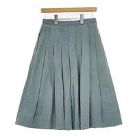 MARGARET HOWELL 578-1132005 SOFT GABARDINE 定価45000円 コットン スカート ブルーグリーン レディース マーガレットハウエル【中古】5-0730M∞