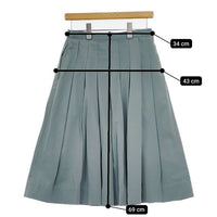 MARGARET HOWELL 578-1132005 SOFT GABARDINE 定価45000円 コットン スカート ブルーグリーン レディース マーガレットハウエル【中古】5-0730M∞