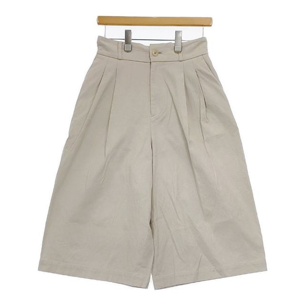 MARGARET HOWELL 578-9144002 YARN DYE HEAVY COTTON TWILL ワイド ガウチョ パンツ ベージュ レディース マーガレットハウエル【中古】5-0803M∞