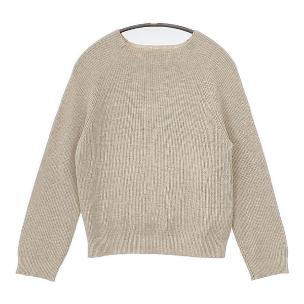 MARGARET HOWELL 578-9163007 WOOL COTTON JUMPER KNIT セーター ニット ベージュ レディース マーガレットハウエル【中古】5-0818T∞